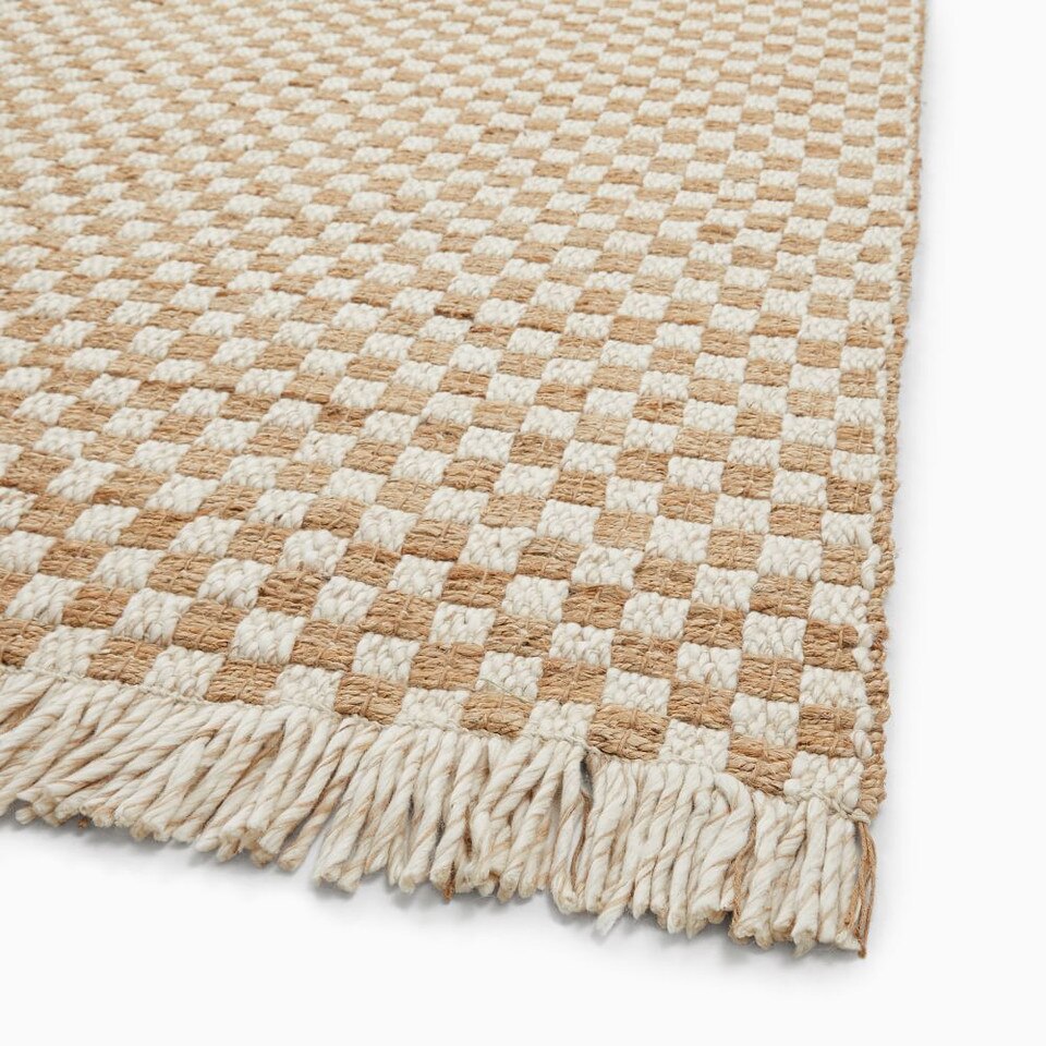 Chess Weave Wool & Jute Rug West Elm UK